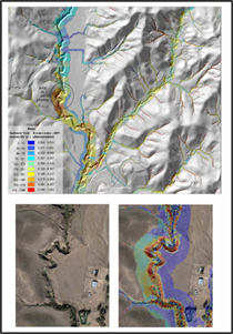 Erosion index and estimated sediment yield at the reach and pixel scale along an incised segment of Tassajara Creek